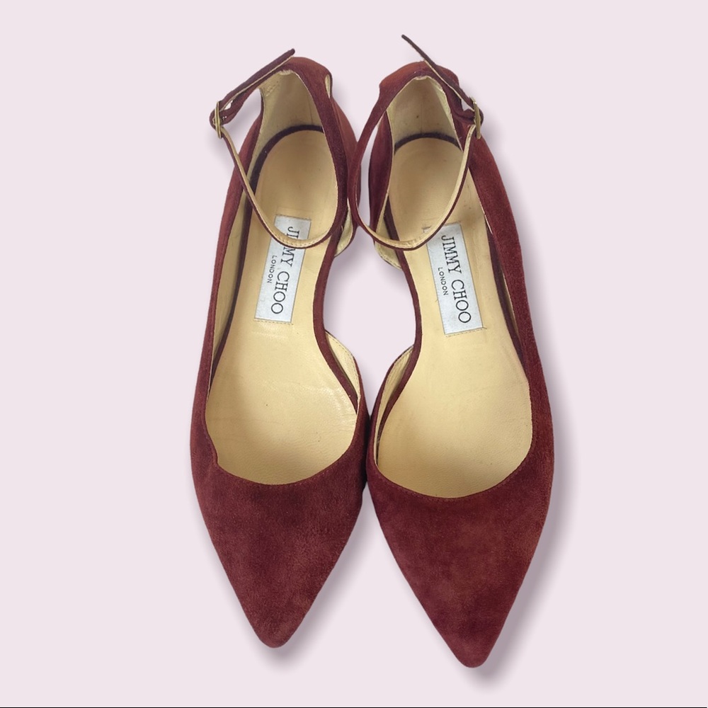 Jimmy Choo Burgundy Flats
